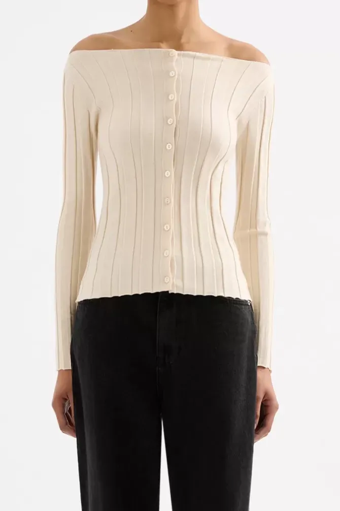 Nude Lucy Tops|Knits>Aneke Knit Top - Cream Marle