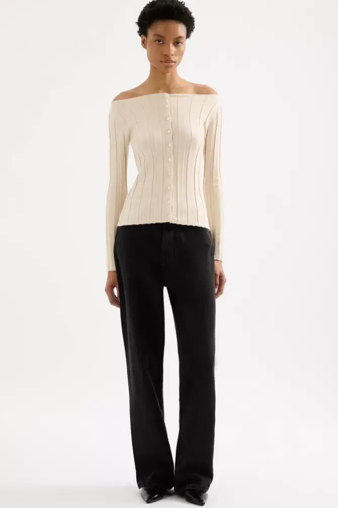 Nude Lucy Tops|Knits>Aneke Knit Top - Cream Marle