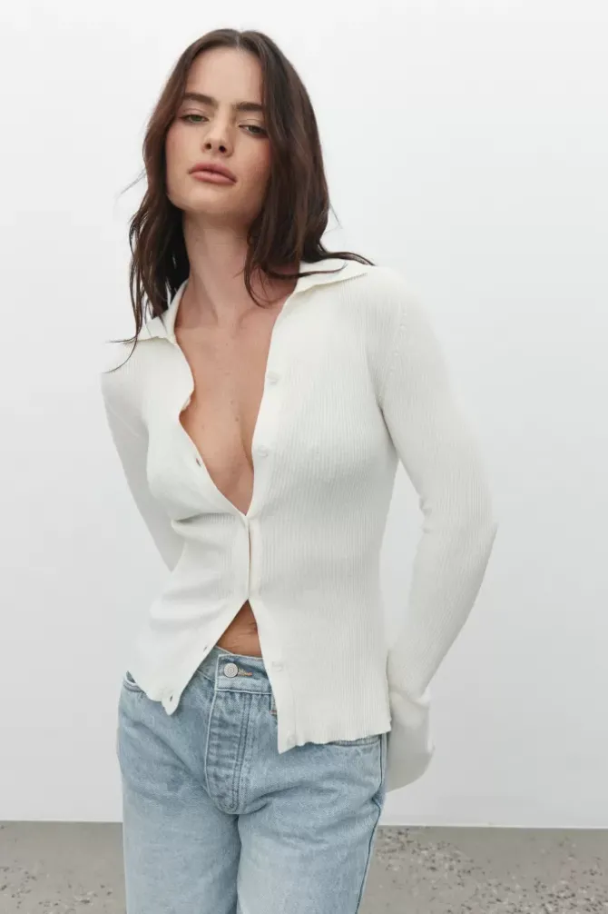 Bayse Brand Tops|Shirts>Autumn Knit Top - Ivory