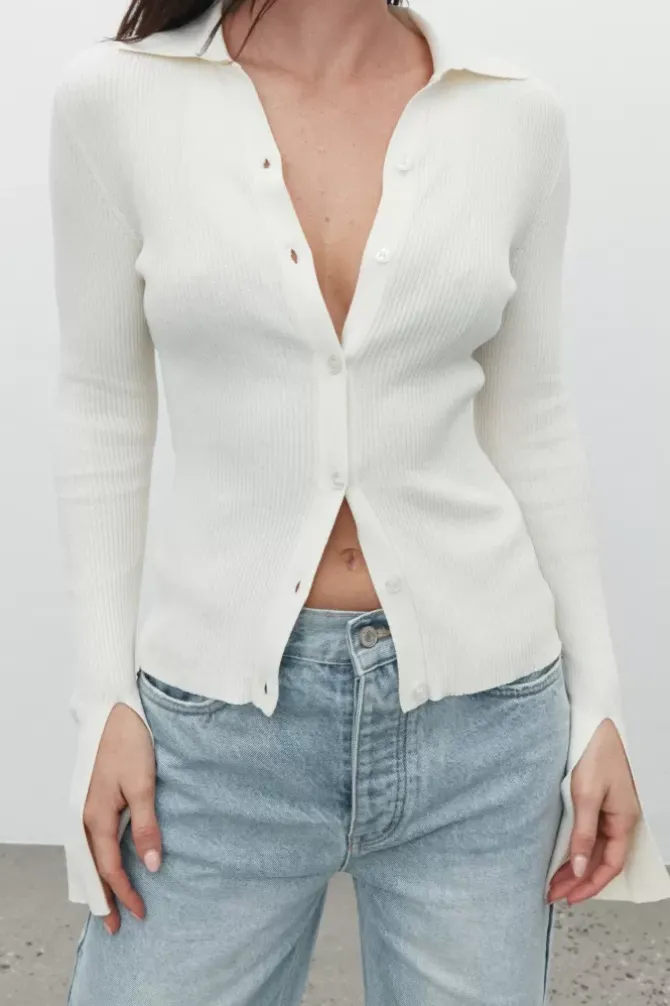 Bayse Brand Tops|Shirts>Autumn Knit Top - Ivory