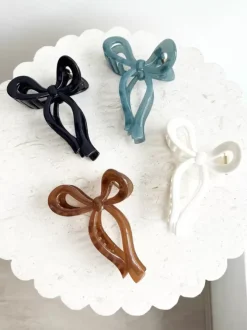 Golden Tribe Hair>Bow Clip - White
