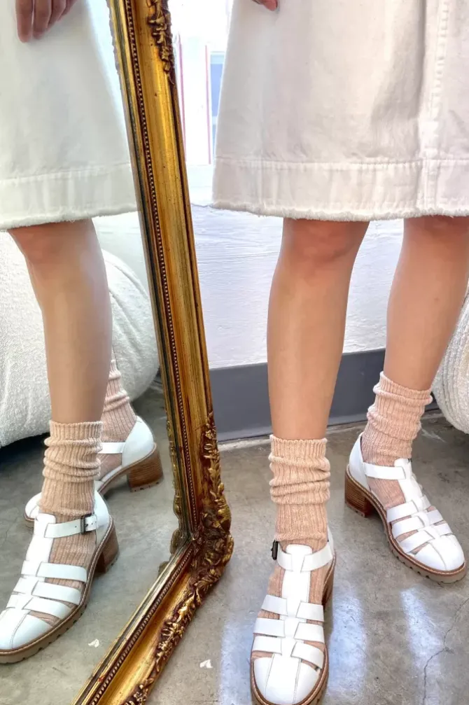 Le Bon Shoppe Socks>Cottage Socks - Peachy Keen