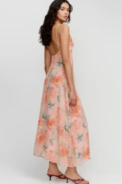 Ownley Dresses>Domenica Midi Dress - Watermelon Floral
