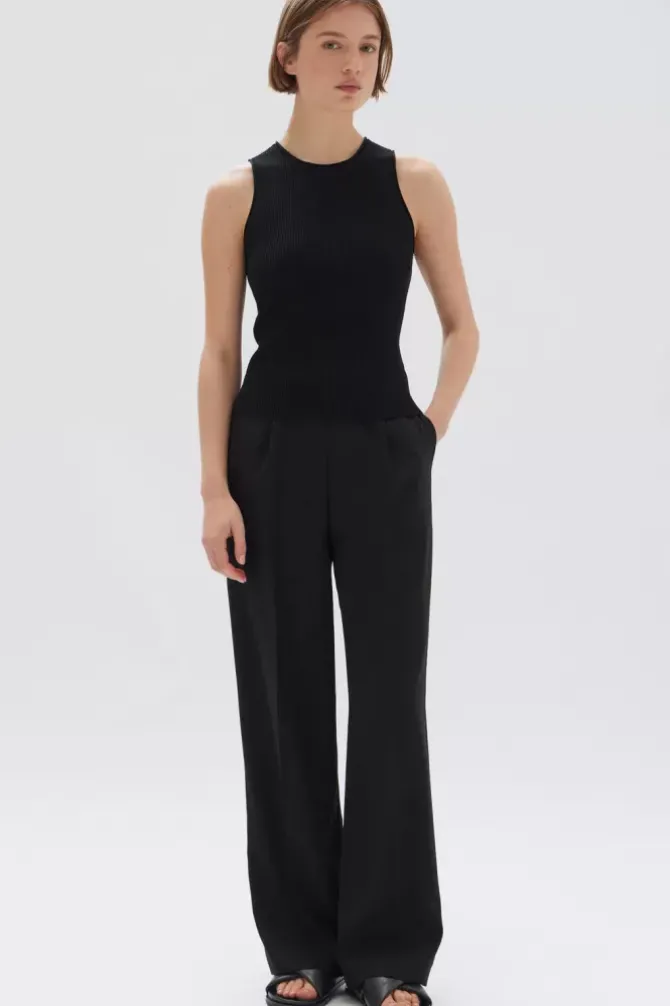 Assembly Label Tanks>Faye Knit Tank - Black