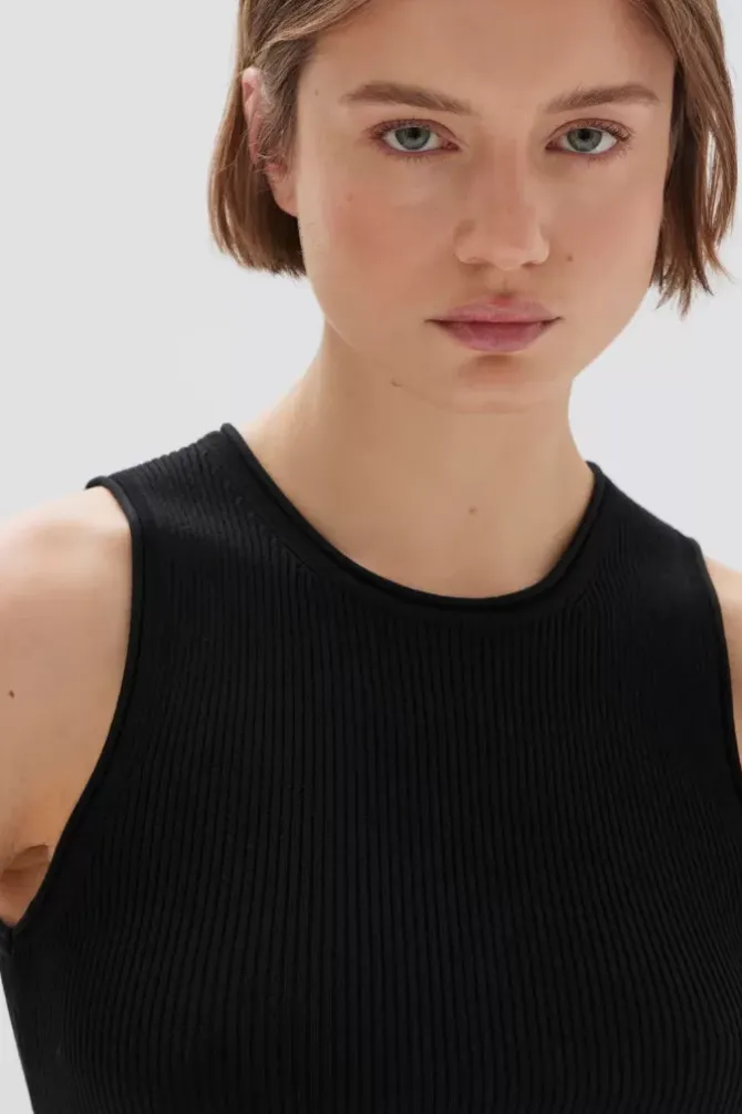 Assembly Label Tanks>Faye Knit Tank - Black