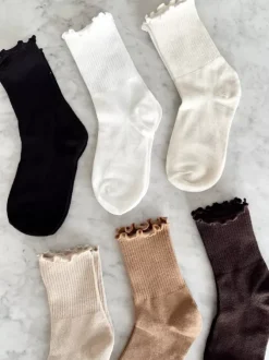 Golden Tribe Gift Packs>Frill Sock Pack - Natural