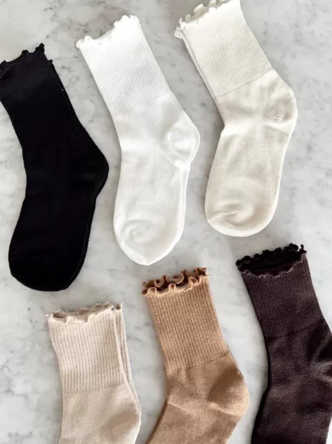 Golden Tribe Gift Packs>Frill Sock Pack - Natural