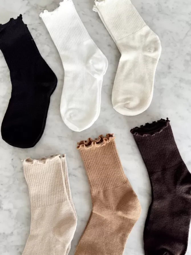 Golden Tribe Gift Packs>Frill Sock Pack - Natural