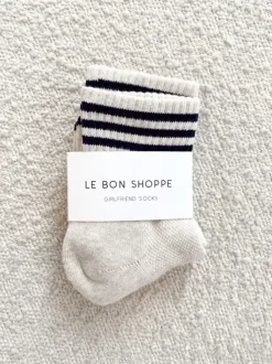 Le Bon Shoppe Socks>Girlfriend Socks - Oatmeal Stripe