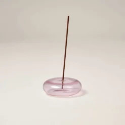 Gentle Habits Homewares>Glass Vessel Incense Holder - Pink
