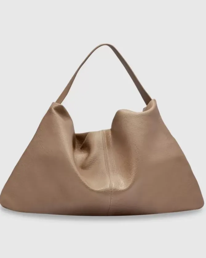 Brie Leon Handbags>Harlow Slouch Tote Bag - Stone Nappa