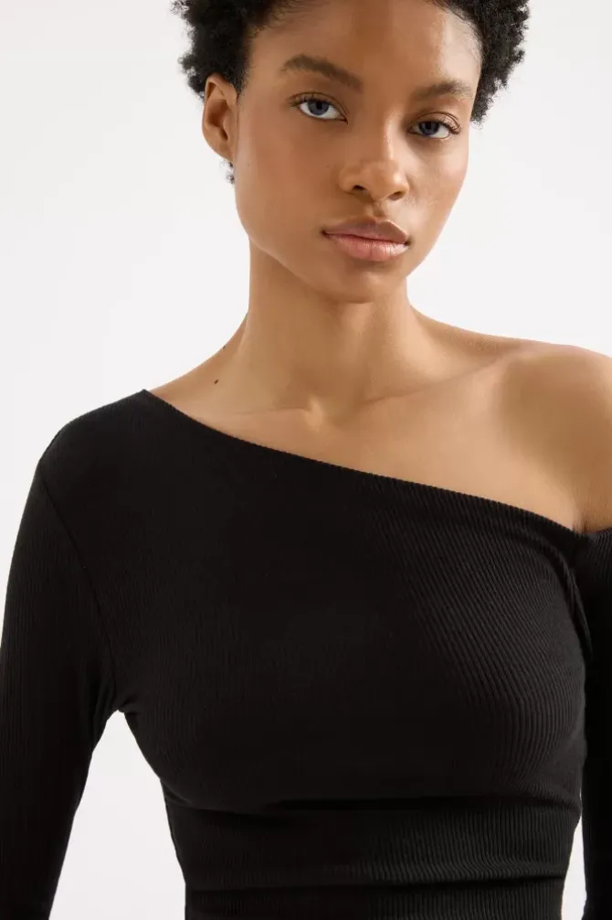 Nude Lucy Tops>Kyan LS Top - Black