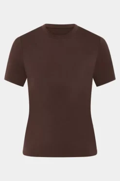 SIR. Tops>Leah Fitted Tee - Chocolate