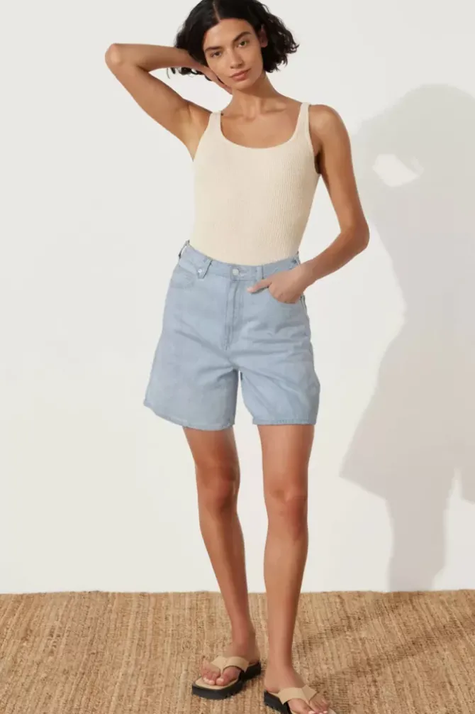 Zulu and Zephyr Shorts|Denim>Light Wash Recycled Cotton Walk Short