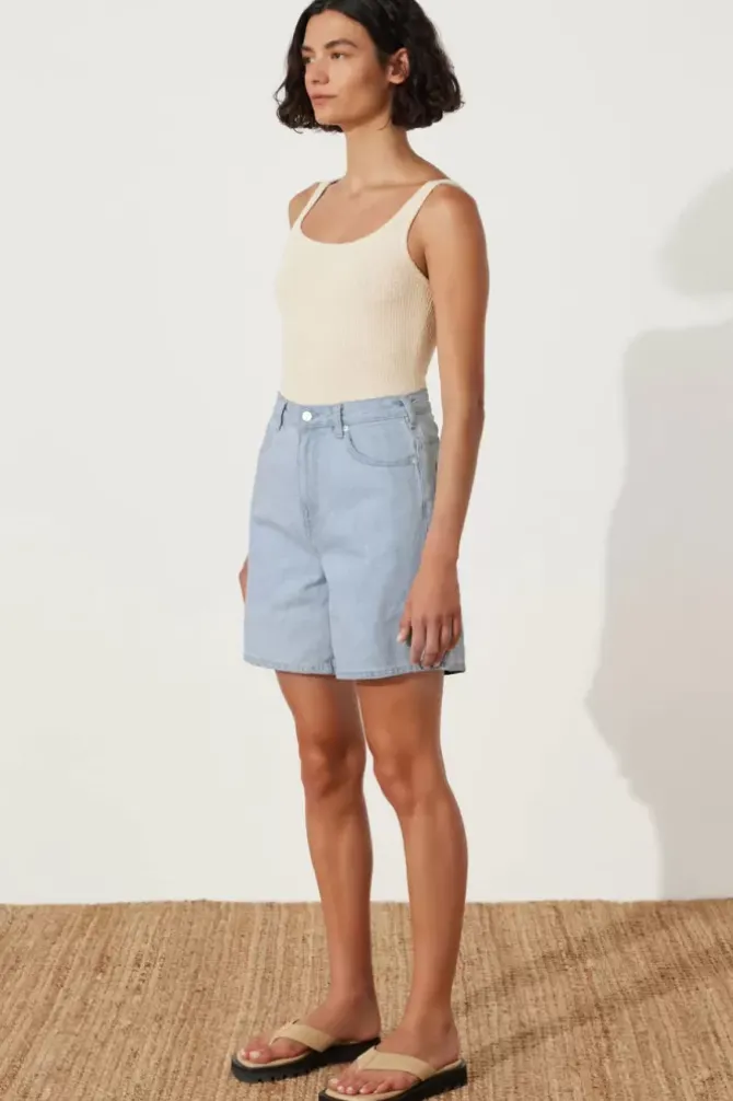 Zulu and Zephyr Shorts|Denim>Light Wash Recycled Cotton Walk Short