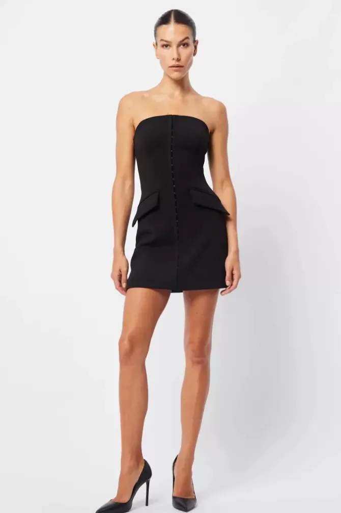 Mossman Dresses>Linear Mini Dress - Black