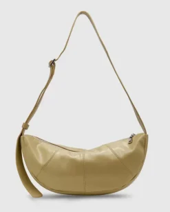 Brie Leon Handbags>Mischa Crescent Bag - Harvest