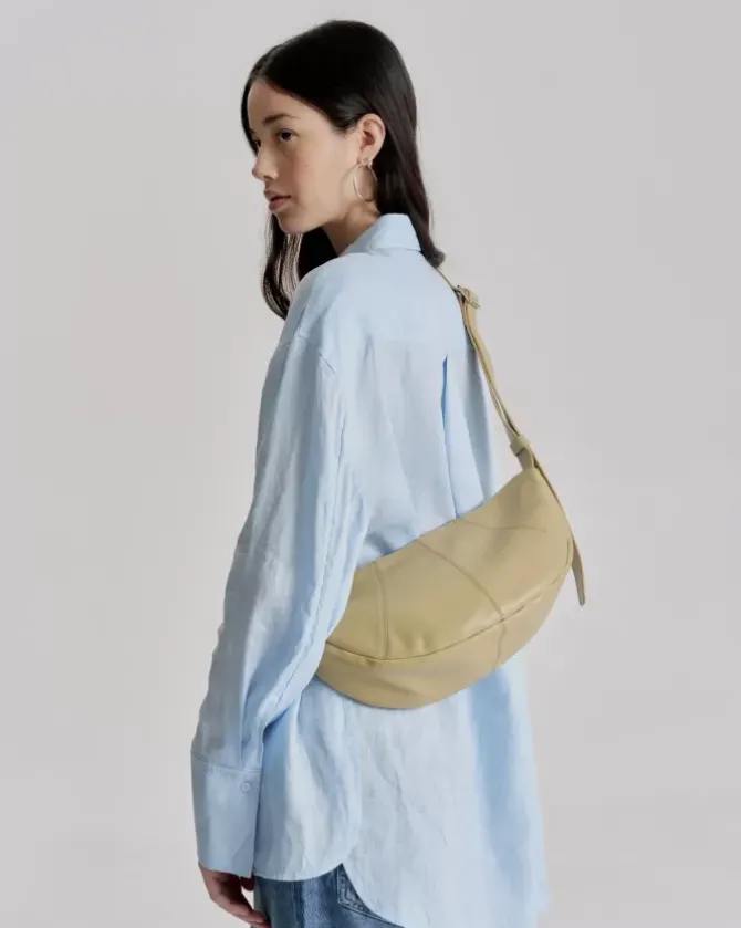 Brie Leon Handbags>Mischa Crescent Bag - Harvest