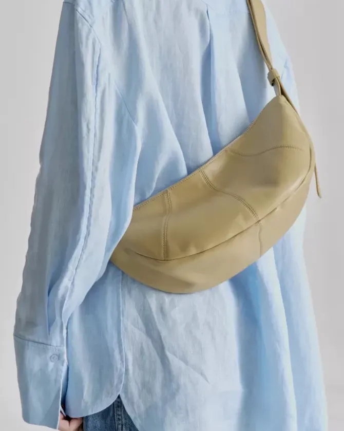 Brie Leon Handbags>Mischa Crescent Bag - Harvest