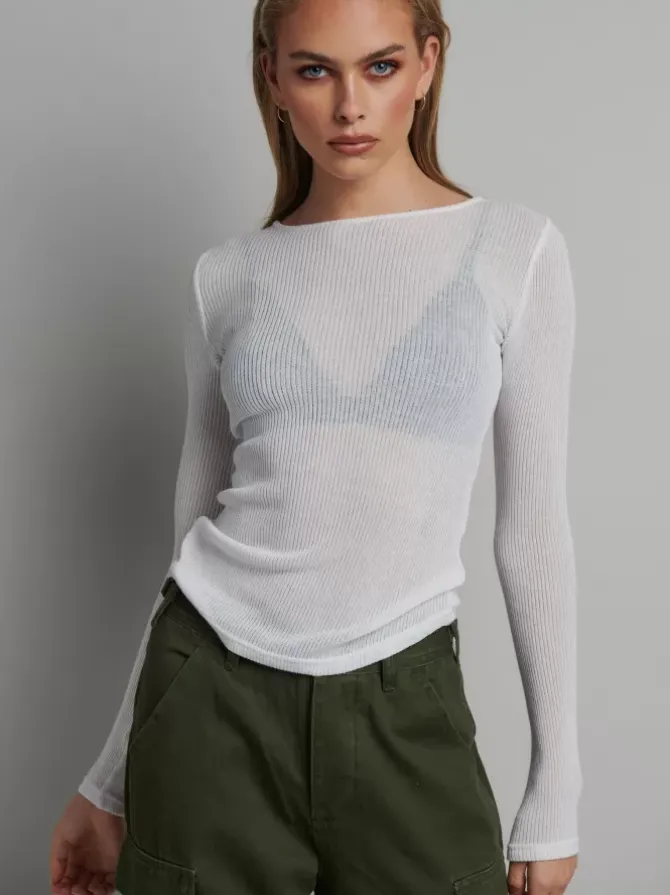 Bayse Brand Tops>Myles Crew Neck Top - White