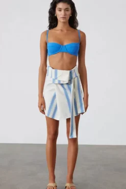 Zulu and Zephyr Swim>Ocean Blue Textured Balconette Bra Cup