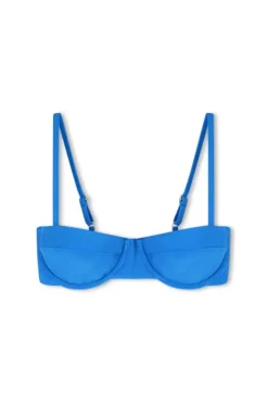 Zulu and Zephyr Swim>Ocean Blue Textured Balconette Bra Cup