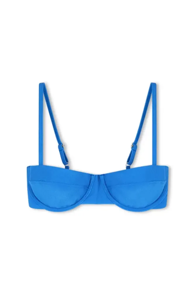 Zulu and Zephyr Swim>Ocean Blue Textured Balconette Bra Cup