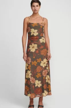 Hansen and Gretel Dresses>Odessa Maxi Dress - Moss Floral