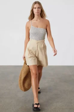 Zulu and Zephyr Swim>Pecan Asymmetric One Piece