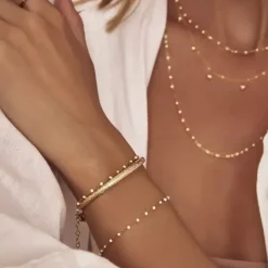 Arms of Eve Jewellery|Jewellery>Peggy Gold And Enamel Bracelet - Vanilla