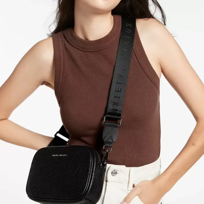 Status Anxiety Handbags>Plunder with Webbed Strap - Black Bubble