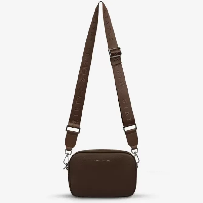 Status Anxiety Handbags>Plunder with Webbed Strap - Cocoa