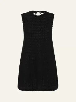 Peony Swimwear Dresses>Pointelle Shift Mini Dress - Noir