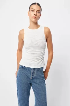 Mossman Tops>Rebound Top - White