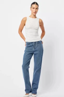 Mossman Tops>Rebound Top - White