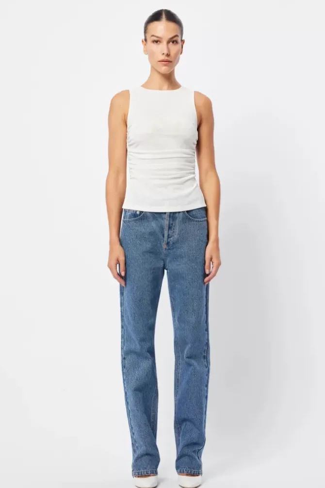 Mossman Tops>Rebound Top - White