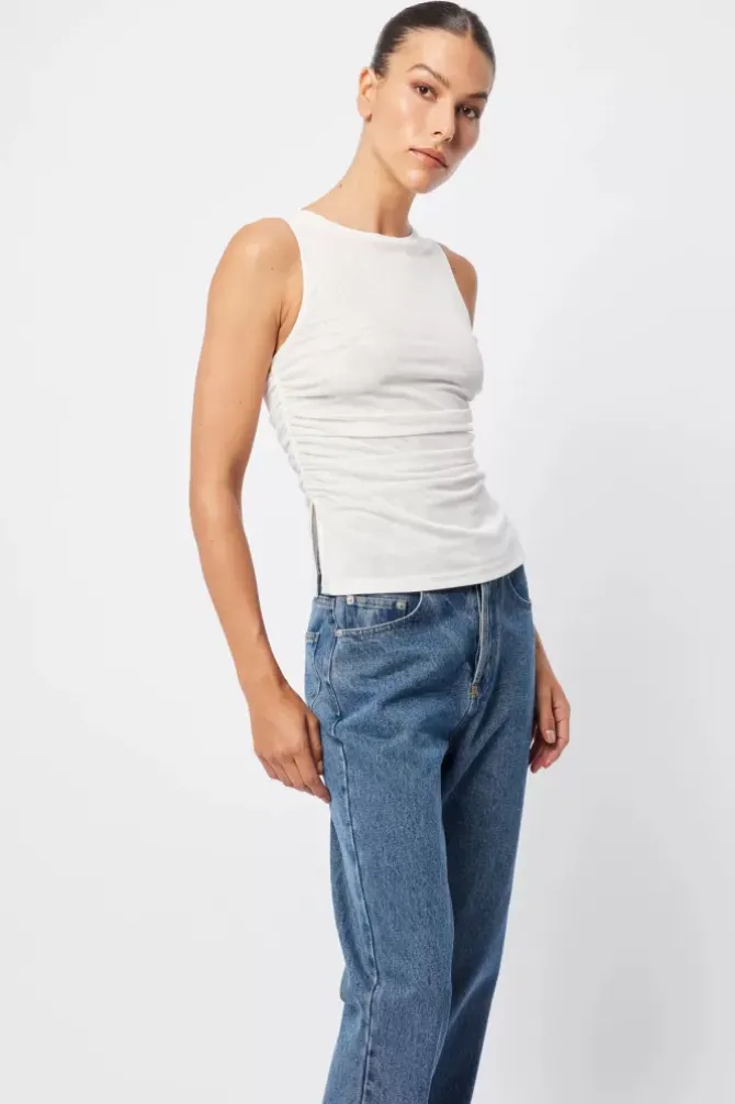 Mossman Tops>Rebound Top - White