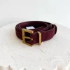 BLVD. the label Belts>Regular Suede Belt - Burgundy