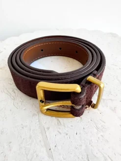 BLVD. the label Belts>Regular Suede Belt - Chocolate