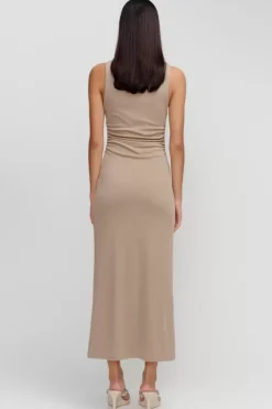 Ownley Dresses>Samara Midi Dress - Porcini