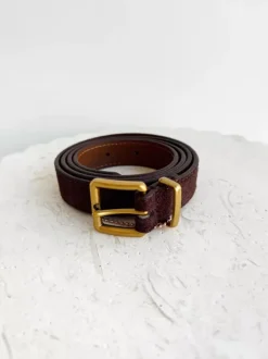 BLVD. the label Belts>Slim Suede Belt - Chocolate