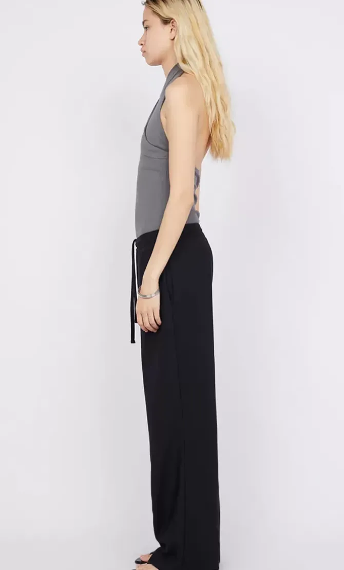 Bec + Bridge Tops>Sola Halter Bodysuit - Charcoal