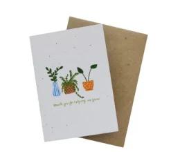 Hello Petal Cards>Thank You For Helping Me Grow (House Plants) Plantable Card