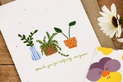Hello Petal Cards>Thank You For Helping Me Grow (House Plants) Plantable Card