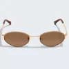 Luv Lou Eyewear>The Boston - Gold/Brown