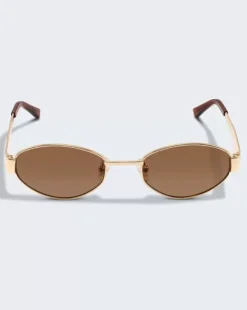 Luv Lou Eyewear>The Boston - Gold/Brown