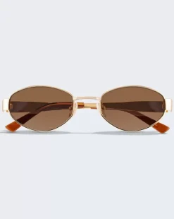 Luv Lou Eyewear>The Boston - Gold/Brown