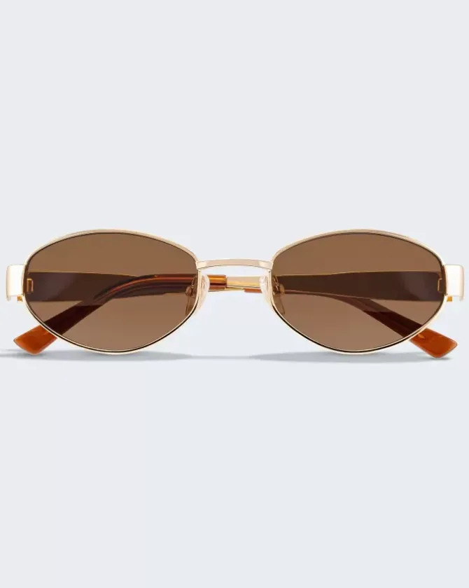 Luv Lou Eyewear>The Boston - Gold/Brown