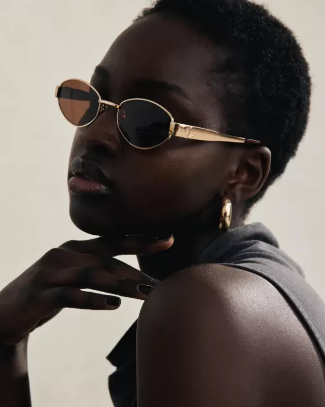 Luv Lou Eyewear>The Boston - Gold/Brown