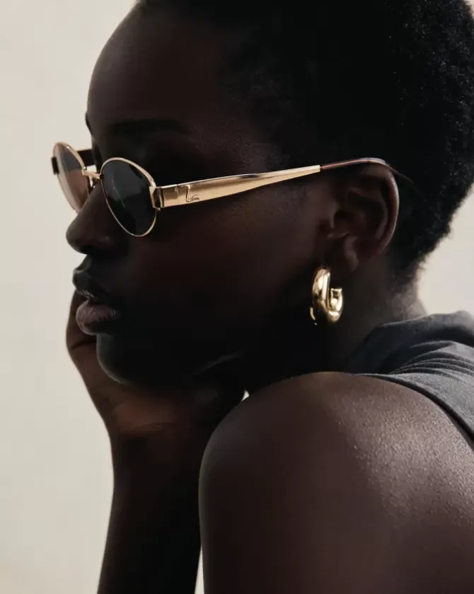 Luv Lou Eyewear>The Boston - Gold/Brown